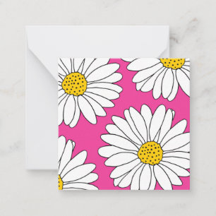 Carte De Correspondance Marguerites rose jaune et blanc