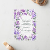 Carte De Correspondance Mariage aux lilas (Devant/Arrière en situation)