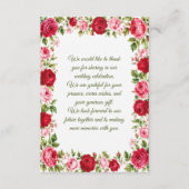 Carte De Correspondance Mariage aux Roses (Devant)