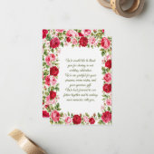 Carte De Correspondance Mariage aux Roses (Devant/Arrière en situation)