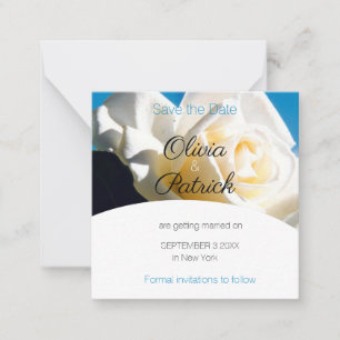 Carte De Correspondance Mariage blanc moderne Sauvez la date