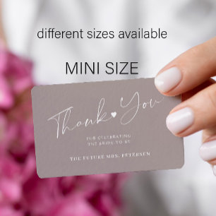 Carte De Correspondance Mariage budget chic script gris merci