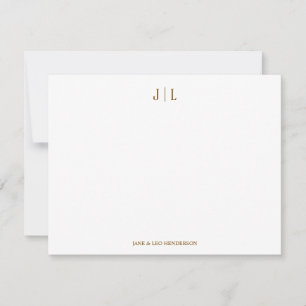 Carte De Correspondance Mariage Classique Monogramme Personnalisé Couple