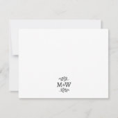 Carte De Correspondance Mariage Couple Monogramme Élégant Botanique (Devant)