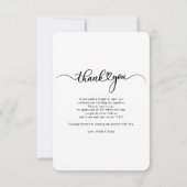 Carte De Correspondance Mariage  Couple Script photo Merci (Dos)
