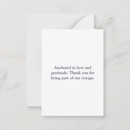 Carte De Correspondance Mariage d'Ancre bleu marine Monogram (Dos)