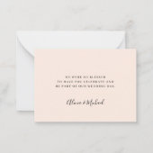 Carte De Correspondance Mariage de broussailles budgétaires merci script (Dos)