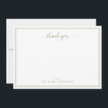Carte De Correspondance Mariage de calligraphie de script simple Merci<br><div class="desc">Simple Script Calligraphie Mariage Merci Note Card en couleur vert sauge.</div>