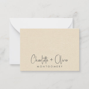 Carte De Correspondance Mariage de crème personnalisée minimaliste moderne