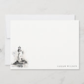 Carte De Correspondance Mariage de croquis noir et blanc (Devant)