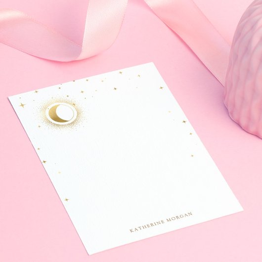 Carte De Correspondance Mariage de lune étoile bleue céleste