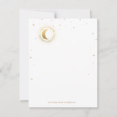 Carte De Correspondance Mariage de lune étoile bleue céleste (Devant)