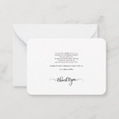 Carte De Correspondance Mariage de Merci de script photo moderne (Dos)