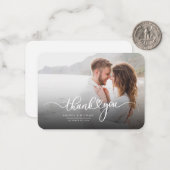 Carte De Correspondance Mariage de Merci de script photo moderne (Devant/Arrière en situation)