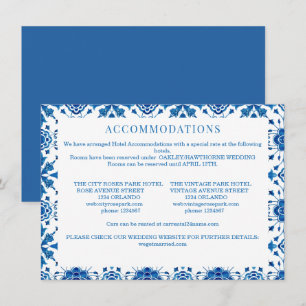 Carte De Correspondance Mariage de mosaïque bleu moderne été méditerranéen