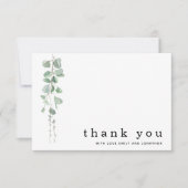 Carte De Correspondance Mariage de noms de Merci Eucalyptus (Devant)