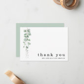Carte De Correspondance Mariage de noms de Merci Eucalyptus (Devant/Arrière en situation)
