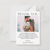 Carte De Correspondance mariage de script simple et moderne photo merci (Devant)