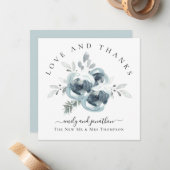 Carte De Correspondance Mariage des noms de Merci Festive Florals (Devant/Arrière en situation)