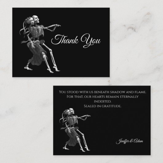 Carte De Correspondance Mariage d'Halloween gothique alternatif (Devant / Derrière)