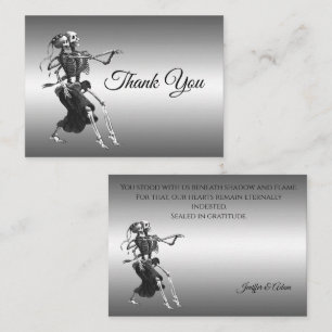 Carte De Correspondance Mariage d'Halloween gothique alternatif squelette