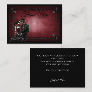Carte De Correspondance Mariage d'Halloween gothique alternative rouge fon