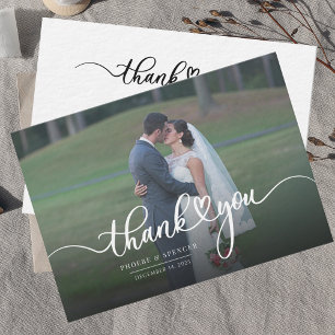 Carte De Correspondance Mariage du budget - Photo Merci à la main