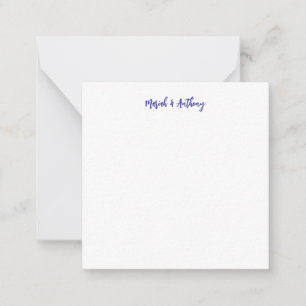 Carte De Correspondance Mariage Élégant Créatif Classique Bleu Blanc
