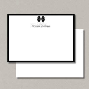 Carte De Correspondance Mariage Élégant Ruban Noir Bordure Nom Personnalis
