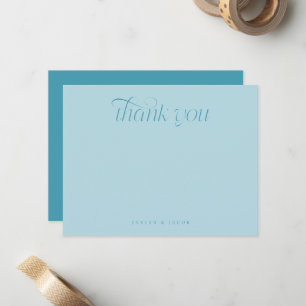 Carte De Correspondance Mariage élégant Typographie Turquoise Tourbillon