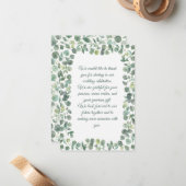Carte De Correspondance Mariage Eucalyptus (Devant/Arrière en situation)