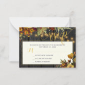 Carte De Correspondance Mariage floral automne rustique Boîtier RSVP (Devant)