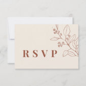 Carte De Correspondance Mariage floral beige RSVP QR Code Card (Devant)