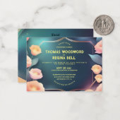 Carte De Correspondance Mariage floral sophistiqué (Devant/Arrière en situation)