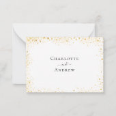 Carte De Correspondance Mariage glamour en or blanc RSVP (Dos)