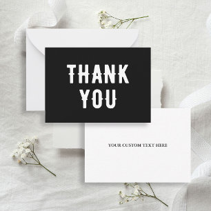Carte De Correspondance Mariage gothique Merci noir et blanc