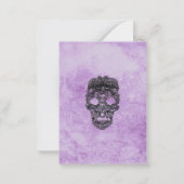 Carte De Correspondance Mariage gothique violet à dentelle noire, Enregist (Dos)