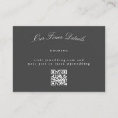 Carte De Correspondance Mariage gris classique QR DÉTAIL CODE RSVP (Dos)