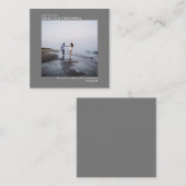 Carte De Correspondance Mariage gris simple Enregistrer la date Photo Mini (Devant / Derrière)