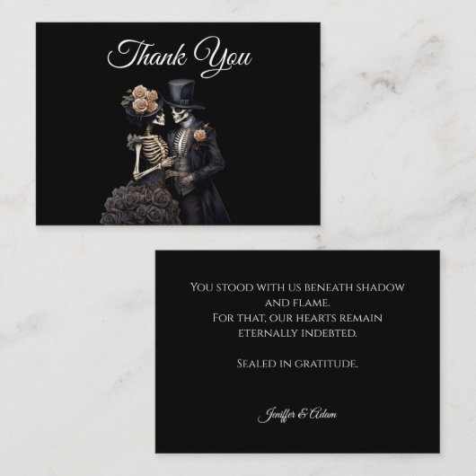 Carte De Correspondance Mariage Halloween alternatif gothique sombre (Devant / Derrière)