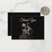 Carte De Correspondance Mariage Halloween alternatif gothique sombre (Devant/Arrière en situation)