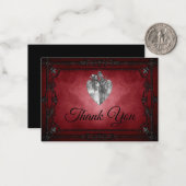 Carte De Correspondance Mariage Halloween gothique alternatif sombre (Devant/Arrière en situation)
