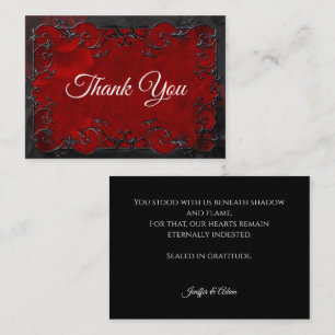 Carte De Correspondance Mariage Halloween gothique rouge foncé