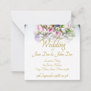 Carte De Correspondance Mariage - mariée avec bouquet mariage coloré