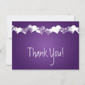 Carte De Correspondance Mariage Merci Note Grunge Purple (Devant)