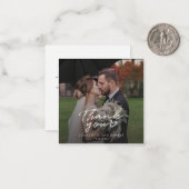 Carte De Correspondance Mariage Merci photo simple et moderne (Devant/Arrière en situation)