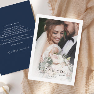 Carte De Correspondance Mariage Merci photo simple et moderne