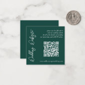 Carte De Correspondance Mariage moderne Emerald Green (Devant/Arrière en situation)