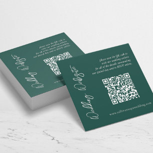 Carte De Correspondance Mariage moderne Emerald Green