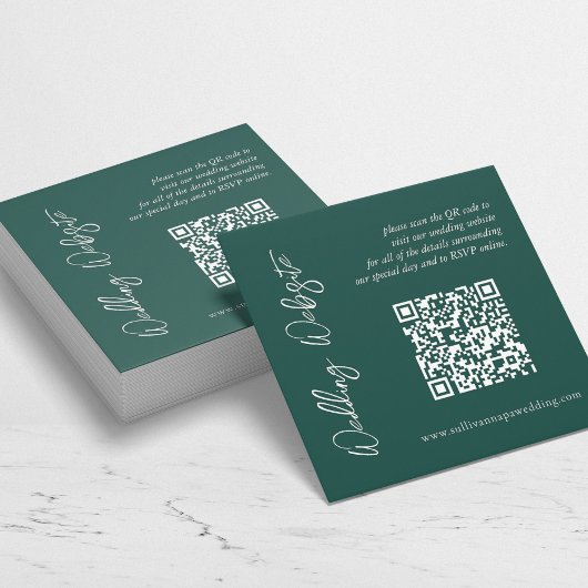 Carte De Correspondance Mariage moderne Emerald Green